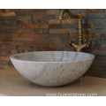 Guangxi round white marble vessel sink